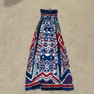 Peach Puff strapless maxi dress